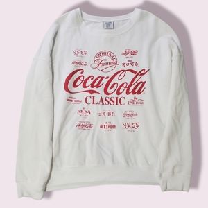 Coca-Cola Women's Long Sleeve White Crewneck Sweater *Soft!*